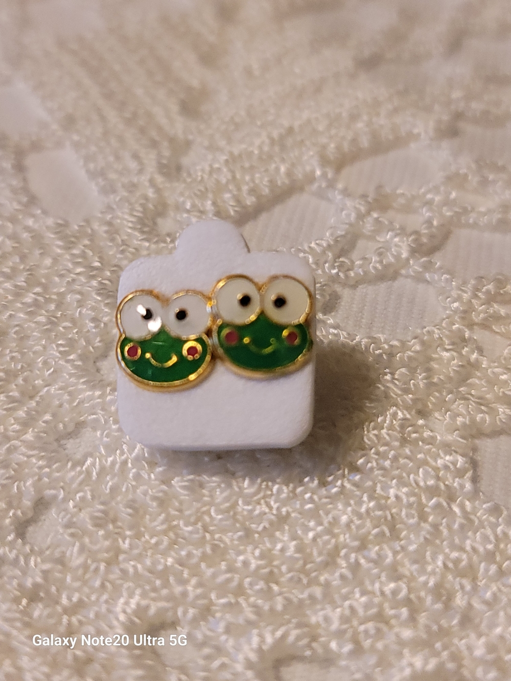 Cute Green Frog Women And Girls Earrings - Unbranded Gold Plated.